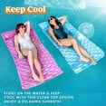 thumbnail image 4 of Joyfy 2 Packs Inflatable Pool Float Raft Air Mat with Headrest, 162 * 81cm (64x32 inch) Floating Lounge for Adults,for Summer Water Beach Fun, 4 of 10