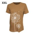 thumbnail image 3 of Becaristey Femmes Chemises à Col Rond Manches Courtes Style Simple T-shirts Fleur Impression Vêtements Accessoire de Mode Porter Quotidiennement Kaki XXL, 3 of 6