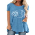 thumbnail image 1 of T-shirt à Manches Courtes pour Femmes, Grande Taille, Décontracté, Col en V, Tunique Ample, 1 of 2