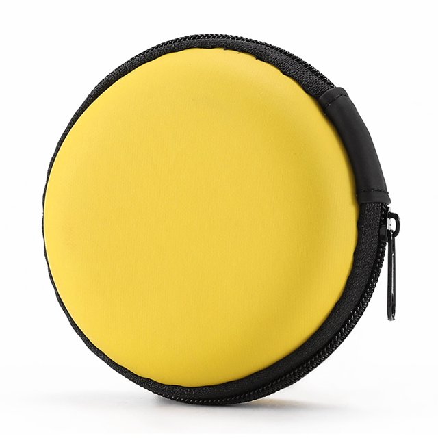 yingyy Bluetooth-compatible Headphone Storage Bags Traveling Camping Inner Netting Wireless Headset Zipper Closure Pouches Yellow 1Set