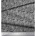 thumbnail image 3 of Soimoi Poly Georgette Fabric Leaves & Paisley Block Print Fabric by The Yard 42 Inch Wide, 3 of 3