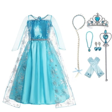 HAWEE Filles Princess Costume Reine des Neiges Costume de Fête Cosplay Déguisement
