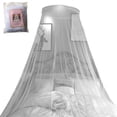 thumbnail image 2 of UsRHHA Dome Mosquito Net for Ceiling, Encrypted Mosquito Net for 1.5m-1.8m Beds, Breathable Polyester Canopy Net for Bedroom Floor Installation, 2 of 7