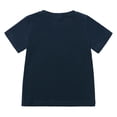 thumbnail image 2 of B91xZ T-Shirt Fille 2024 Mode Tee Teinture sur Nœuds Col Rond Manches Roulées Crop Top, Marine 6-7 Ans, 2 of 4
