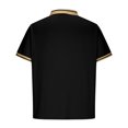 thumbnail image 3 of Shirts for Men, Mens Patchwork Striped Button Lapel Short-Sleeved Top Sports Lapel Top Shirt, 3 of 4