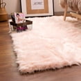 thumbnail image 2 of Ultra Soft Faux Sheepskin Fur Rug Pink Fluffy Area Rug Shag Rug Carpets for Bedroom Living Room, 6 x 8 Feet, 2 of 8