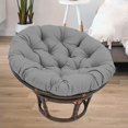 thumbnail image 3 of DOLITY Coussin de Siège Extérieur de Remplacement 2x Coussins de Chaise Ronds 24po X 24po Siège de Patio Gris Rouge, 3 of 9