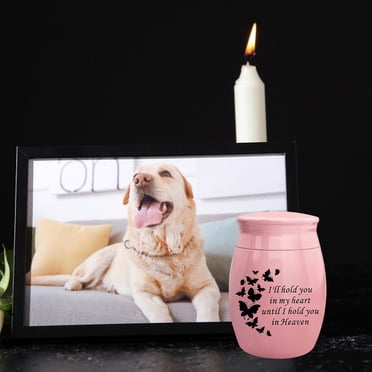 Wzzjkit Home Decor Pet Remains Stainless Steel Urn Jar Altar Urns Pet Lover Dog Remains Ashes Memorial Tree of Jar