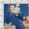 thumbnail image 1 of oneOone Georgette Viscose Tissu Chevronfeuilles Aquarelle & Pivoine Imprimé Floral BTY 42 Pouces de Large, 1 of 4
