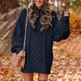 thumbnail image 4 of Robe Chandail en Tricot Surdimensionnée à Manches Longues pour Femmes, Décontractée, Ample, Col Rond, Douce, Automne Hiver, Mini Robes à Enfiler, 4 of 7