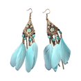 thumbnail image 3 of Feathers Earrings Long Drop Dangle Easy Matching Multicolor Classical Comfortable Modern Style Ear Pendants for Women Jewelry light blue, 3 of 6
