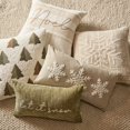 thumbnail image 2 of Bouclair Light Beige Leanie Snowflake Lumbar Pillow, 2 of 7