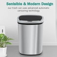 thumbnail image 2 of FDW 13 Gallon (50L) Automatic Sensor Garbage Can, Touchless Kitchen Trash Bin with Lid for Kitchen, Office & Bedroom Use, Stainless Steel, Silver, 2 of 5