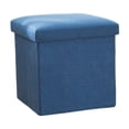 thumbnail image 1 of Navy Foldable Storage Stool Multifunctional Linen Fabric Organizer Box For Home Use Shoe Changing Seat Adults Comfort 9.84X9.84 Inches Navy Color, 1 of 6