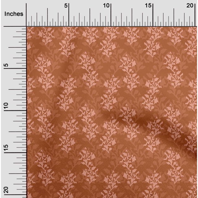 oneOone Tissu Popeline de Coton Imprimé Feuilles & Fleurs BTY 56 Pouces de Large