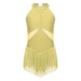thumbnail image 1 of Yeahdor Robe de Danse Latine Sans Manches à Paillettes pour Filles, Robe Justaucorps de Jazz, Rumba Samba Salsa Cha Cha, Tenue de Danse de Salon Jaune 10, 1 of 5