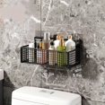 thumbnail image 3 of 1pc Large Storage Iron Basket With 2 Traceless Hooks - Wall-mounted Storage Basket,, 3 of 5