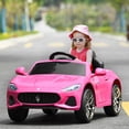 thumbnail image 3 of Gymax 12V Kids Ride On Car Maserati GranCabrio Licensed w/ Remote Control& Lights Pink, 3 of 10