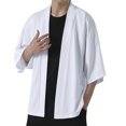 thumbnail image 1 of Men's Solid Drop Shoulder Kimono Jacket Open Front Cardigan Cloak Wool Cardigan Sweater Button Button up Cardigan for Men Button up Sweater for Men Mens Cardigan Cardigan Sweater Mens Mens Cardigan, 1 of 4