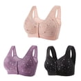 thumbnail image 1 of Bigersell Bras for Elderly Women Front Closure 3pcs T-Shirt Bra Style R-63 Breathable Seamless Bras Pack R-63-pinks, 1 of 6