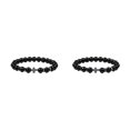 thumbnail image 3 of Redempat Fashionable And Comfortable To Wear Unisex Beaded Bracelets For Everyday Chic glossy black 2Set, 3 of 6