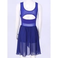 thumbnail image 4 of RUNQHUI Robe de Danse Haute Basse en Chiffon pour Femmes Justaucorps Court Robe de Danse Lyrique Bleu Royal P, 4 of 7