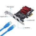 thumbnail image 2 of Carte Réseau Double Port PCIe Gigabit 1000M PCI Express Adaptateur Ethernet avec 2 Ports 82576 Carte LAN NIC, 1 x PCIe 1G Carte LAN 1 x Support Profil Bas, Noir & Rouge, 2 of 7