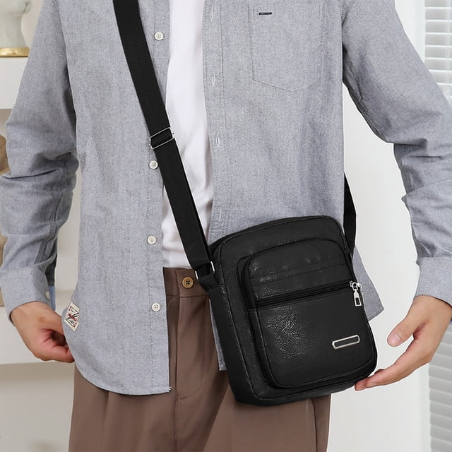 EGNMCR Multi Layer Storage Shoulder Rucksacks Texture Business Travel Crossbody Bag Large Capacity Commuting Handbag Men's Rucksacks shoulder rucksack