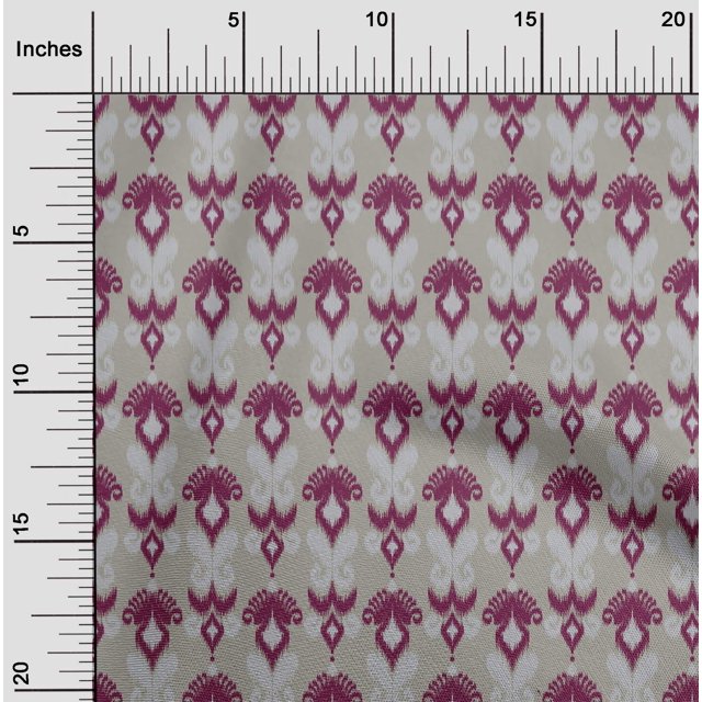 oneOone Tissu Polyester Lycra Motif Cachemire Ikat Tissu de Couture BTY 56 Pouces de Large