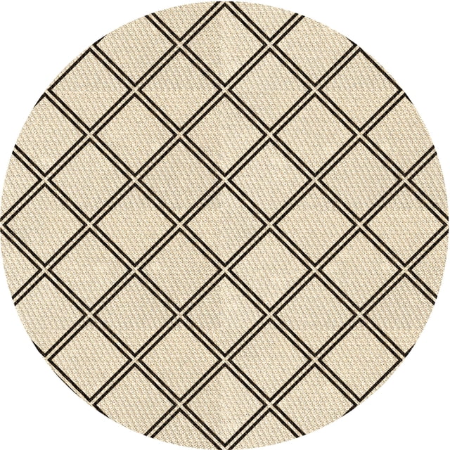 Ahgly Company Tapis d'Intérieur Lavables à la Machine, Carrés, Style Transitionnel, Mocassin Beige, Tapis de Zone, 3 Pieds Carré