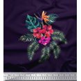 thumbnail image 1 of Soimoi polyester Crepe Fabric Floral & Leaves Tropical Printed Fabric 1 Yard 52 Inch Wide, 1 of 2