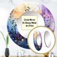 thumbnail image 3 of Designart "Celestial Charm II" Collages Abstraits Miroir Rond pour Décoration Murale - Grand Miroir Rond Imprimé Bleu - Miroir Rond Côtier 29 Pouces x 29 Pouces Pouces, 3 of 5