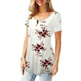 thumbnail image 1 of QJUHUNG T-Shirts Amples à Manches Courtes pour Femmes Blouse Décontractée d'Été pour Dames, 1 of 4