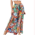 thumbnail image 1 of Birdeem Womens Casual Lace Up Elastic Waist Printed Split Wide Leg Pants, 1 of 9