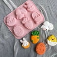thumbnail image 2 of Chocolate Easter Eggs,6 Silicon Chocolate Molds Easter Rabbits Eggs Molds Interesting Baking Tools for Candy Cake Homemade Kitchen Gadget,Easter Egg Candy,Easter Chocolate Molds, 2 of 6