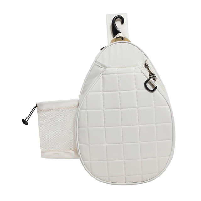 bedienty Squash Racquet Bag Pickleball Paddle Case Convenient Storage Large Capacity For Sports Badminton Handbag White 29.5x10x43cm