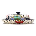 thumbnail image 3 of Encantada MC129D Plat à Beurre en Poterie Fait Main, Points & Fleurs, 3 of 3