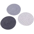 thumbnail image 2 of Vaidha Potholders Set Trivets Set Cotton Thread Weave Hot Pot Holders Set (Set Of 3) Stylish , Hot Mats,Spoon For Cooking And Baking By Diameter 7 Inches, 2 of 5