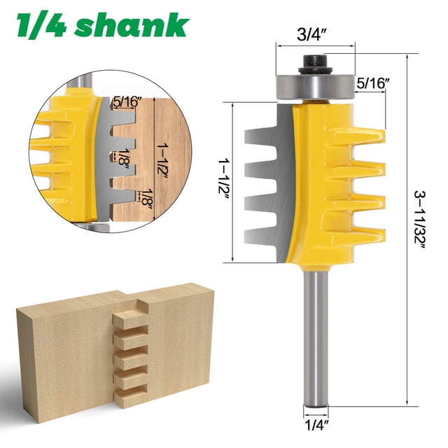 Dvkptbk Bit de Routeur Réglable Boîte & Joint de Doigt Bit de Routeur Outils de Coupe pour Menuiserie Essentiels pour la Maison en Liquidation