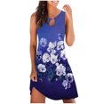thumbnail image 1 of RKSTN Robe d'Été pour Femmes, Robe Débardeur d'Été Décontractée Ample à Imprimé Floral pour Femmes, Robe de Plage Ajourée Sans Manches, Robes de Plage, Robes Grande Taille pour Femmes, 1 of 5