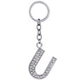 thumbnail image 1 of Key Chain Rhinestone A to Z Design Pendant Keychain Key Ring for Handbag Decor, 1 of 8