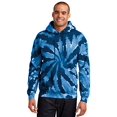 thumbnail image 2 of Port & Company Mens Essential Tie-Dye Pullover Hooded Sweatshirt, S, Navy, 2 of 3