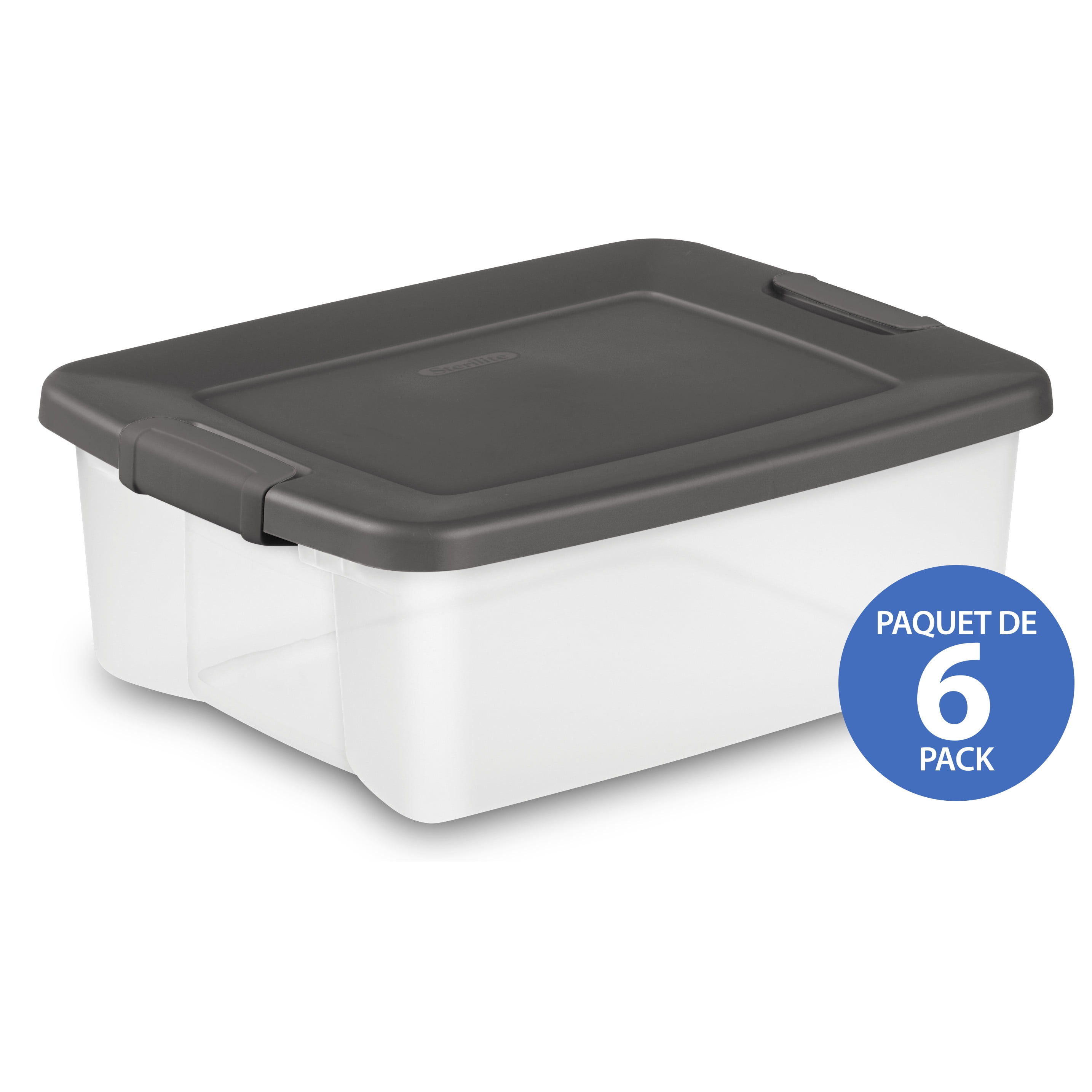 Sterilite 24 Liter Latch Box, 6 Pk