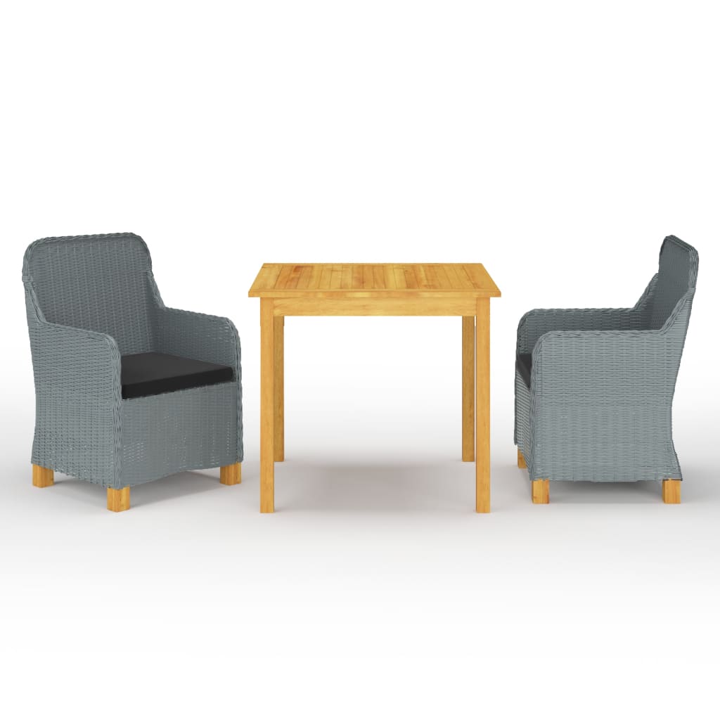 vidaXL Ensemble de Salle à Manger de Jardin 3 Pcs Gris Clair