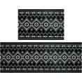 thumbnail image 1 of Black Boho Kitchen Rugs Geometric Door Mats 2 Pieces of Set,Black and White Boho Rug,Non Slip Kitchen Mat Runner Rug Doormat for Boho Kitchen,Laundry,Bathroom,Christmas Decor,17x30+17x48inch, 1 of 5
