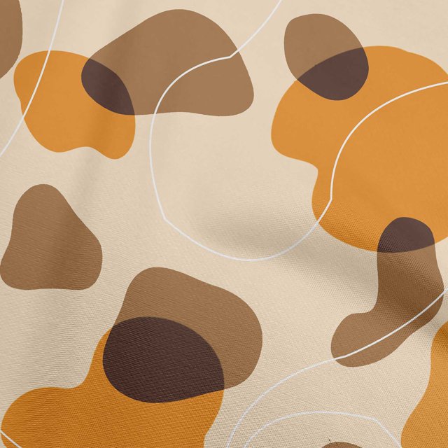 oneOone Silk Tabby Orange Fabric Abstract Organic Shape Sewing Craft Projects Fabric Prints By Yard 42 Inch Wide