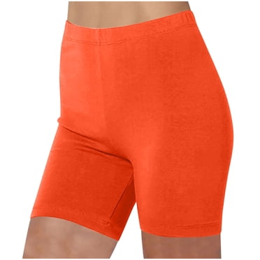 BLVB Leggings Courtes de Base pour Femmes en Coton Extensible Taille Haute Actives Shorts de Cyclisme d'Entraînement pour Gym Détente