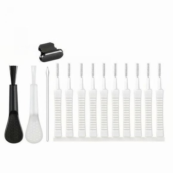 Flynix 3x12 Pieces Charging Port Port Cleaner Kit Portable USBcharging Port Cleaning Brush Multi-Use Speaker Dust Cleaner for Travel, Office 5 Pcs