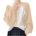thumbnail image 1 of MeetoTime Shrug Cardigan Sweater for Women Fall Trendy Long Sleeve Cropped Open Front Knitted Sweaters, 1 of 6