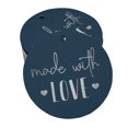 thumbnail image 1 of Inkdotpot Pack Of 100 Made With Love Text Favor Paper Tags Craft Real Silver Foil Hang Tags, 1 of 6